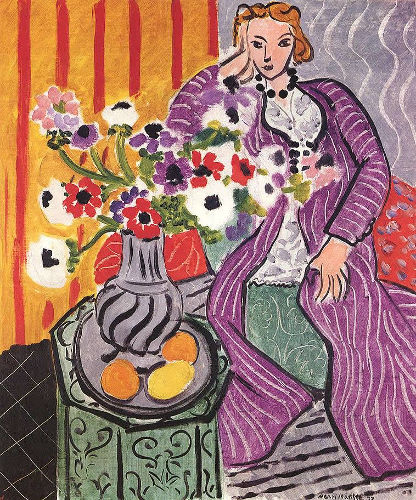 Henri Matisse’s Woman in Purple Dress with Vase of Flowers