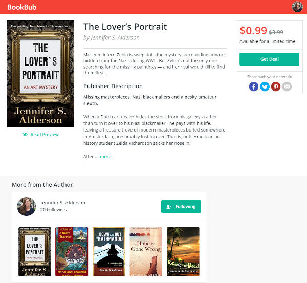 Jennifer S Alderson bestseller The Lover's Portrait art mystery amateur sleuth historical fiction art crime thriller